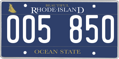RI license plate 005850