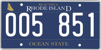 RI license plate 005851
