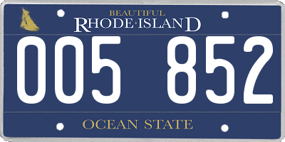 RI license plate 005852