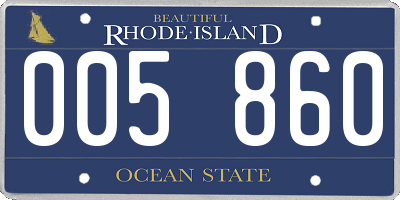 RI license plate 005860