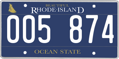 RI license plate 005874