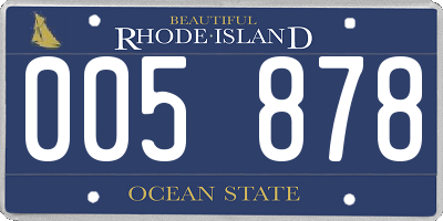 RI license plate 005878