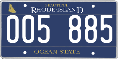 RI license plate 005885