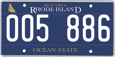 RI license plate 005886