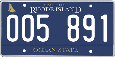 RI license plate 005891