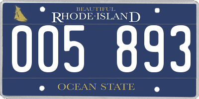 RI license plate 005893