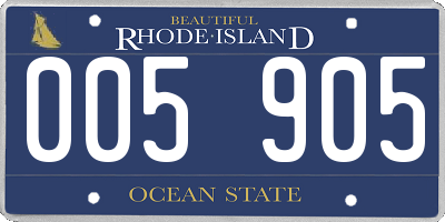 RI license plate 005905