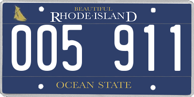 RI license plate 005911