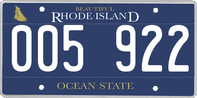 RI license plate 005922