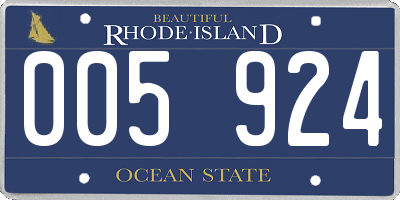 RI license plate 005924