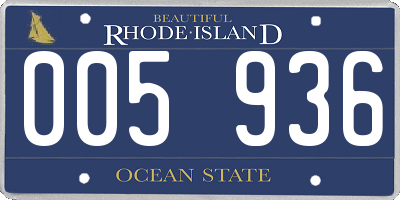 RI license plate 005936
