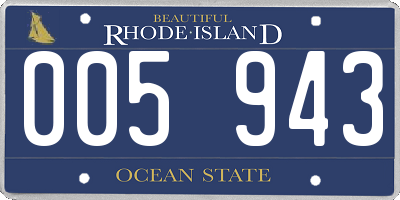 RI license plate 005943