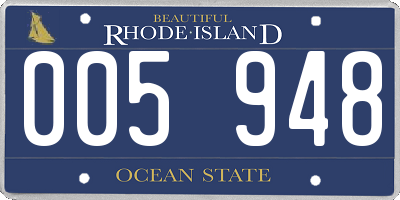 RI license plate 005948