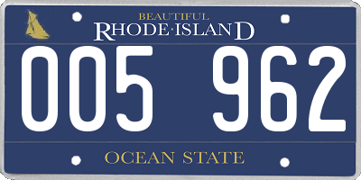 RI license plate 005962