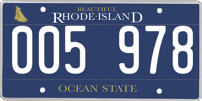 RI license plate 005978