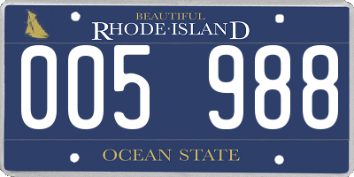 RI license plate 005988