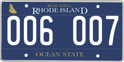 RI license plate 006007