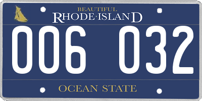 RI license plate 006032