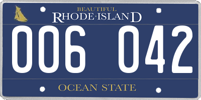 RI license plate 006042