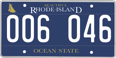 RI license plate 006046