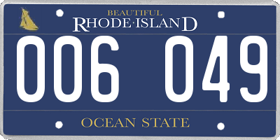RI license plate 006049