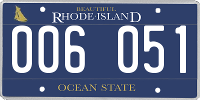 RI license plate 006051