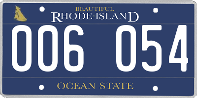 RI license plate 006054