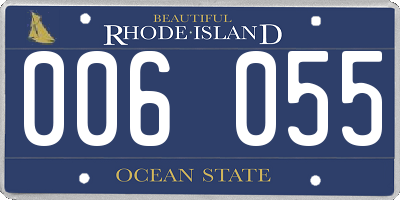 RI license plate 006055