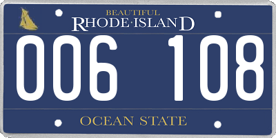 RI license plate 006108