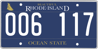 RI license plate 006117