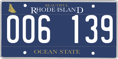 RI license plate 006139