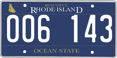RI license plate 006143