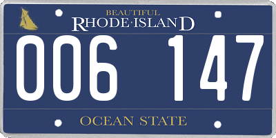 RI license plate 006147