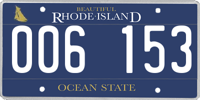 RI license plate 006153