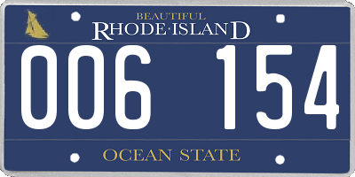 RI license plate 006154
