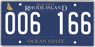 RI license plate 006166