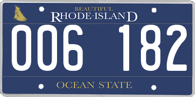 RI license plate 006182