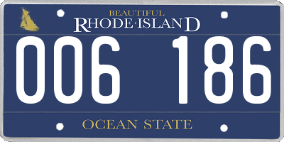 RI license plate 006186