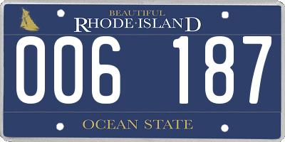 RI license plate 006187