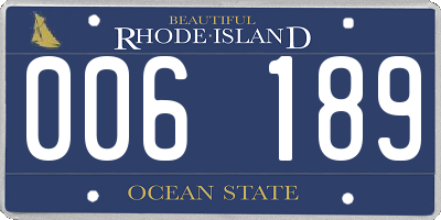 RI license plate 006189