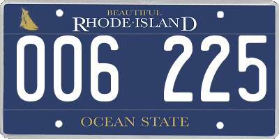 RI license plate 006225