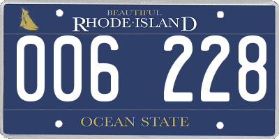 RI license plate 006228