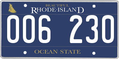 RI license plate 006230