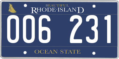RI license plate 006231