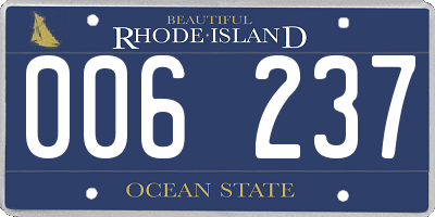 RI license plate 006237