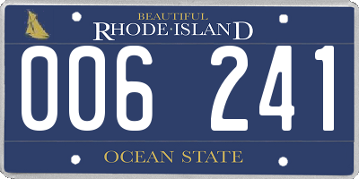 RI license plate 006241