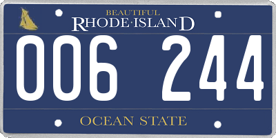 RI license plate 006244