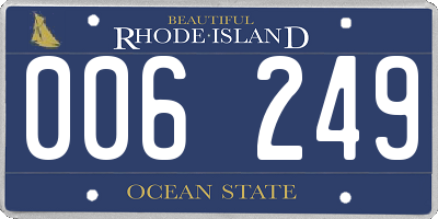RI license plate 006249