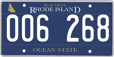 RI license plate 006268