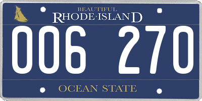 RI license plate 006270